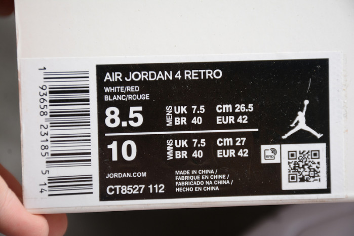 Air Jordan 4 Retro Metallic Red  CT8527-112