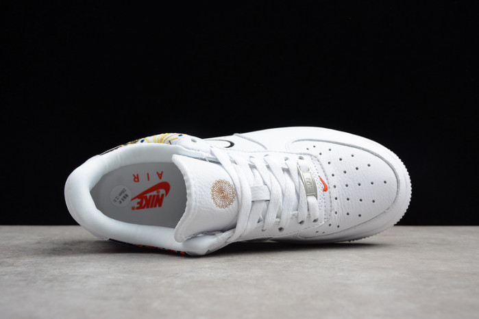 NIKE AIR FORCE 1 07 LNY QS LUNAR NEW YEAR WHITE FLOWERS WOMENS AJ8298-100