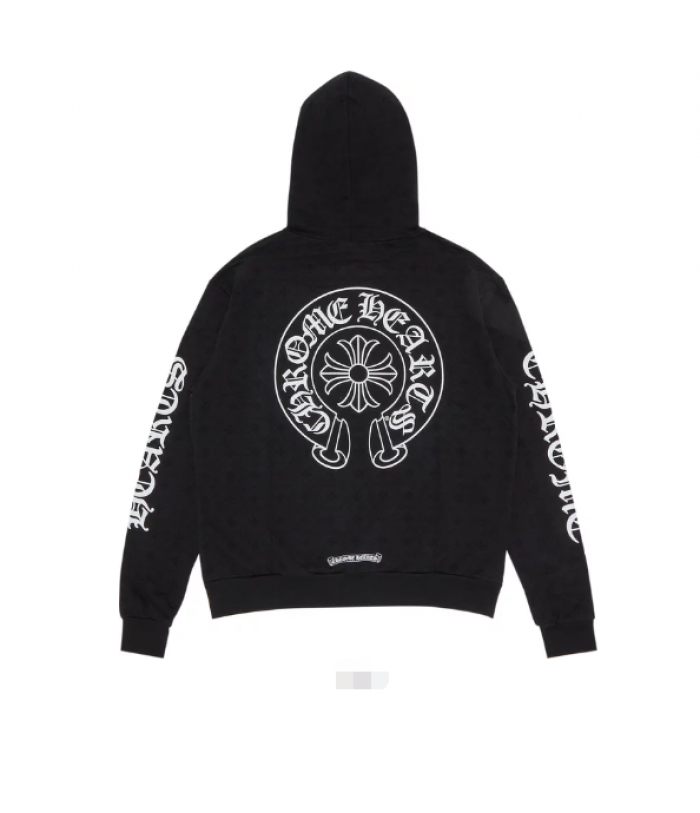 clothes Ch*0me He**ts black vertical logo hoodie for-828024
